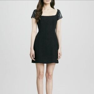 Milly tweed and leather dress black 0